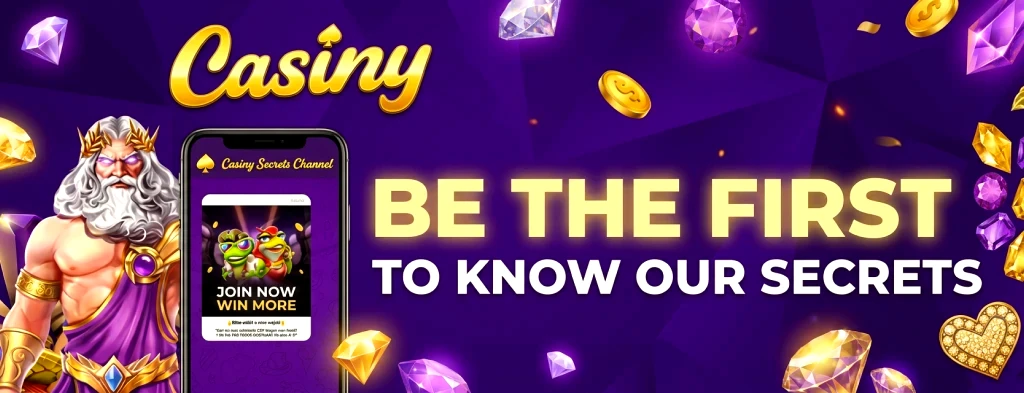 Casiny mobile pokies and banking interface on a smartphone screen
