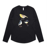 A Trio of South Island Forest Birds long sleeve t shirt