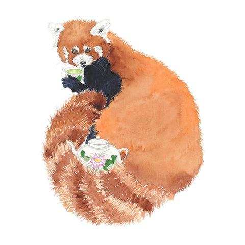 Red Panda Tea Party crew - doodlewear