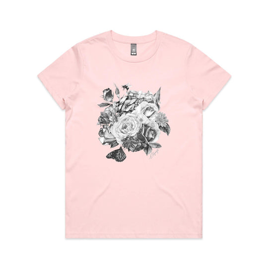 Bloom B&W tee - doodlewear