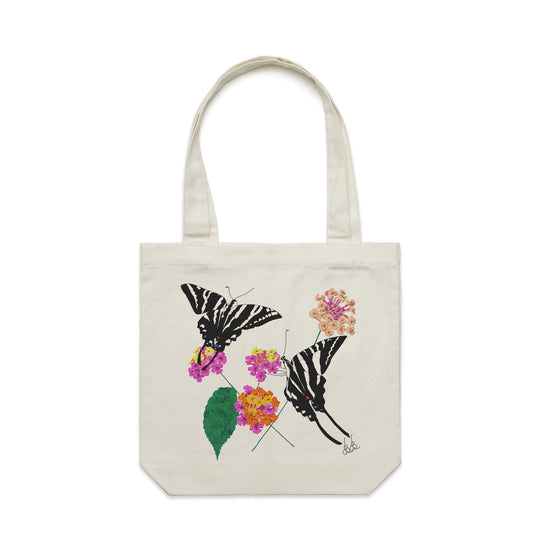 Zebra Swallowtail Butterfly artwork tote bag