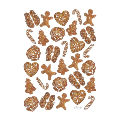 NZ Gingerbread Cookies tea towel