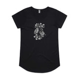 Kea Bird And Ruru Owl Botanical tee - doodlewear