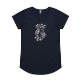 Kea Bird And Ruru Owl Botanical tee - doodlewear