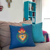 Folk Art Heart Cushion Cover - doodlewear