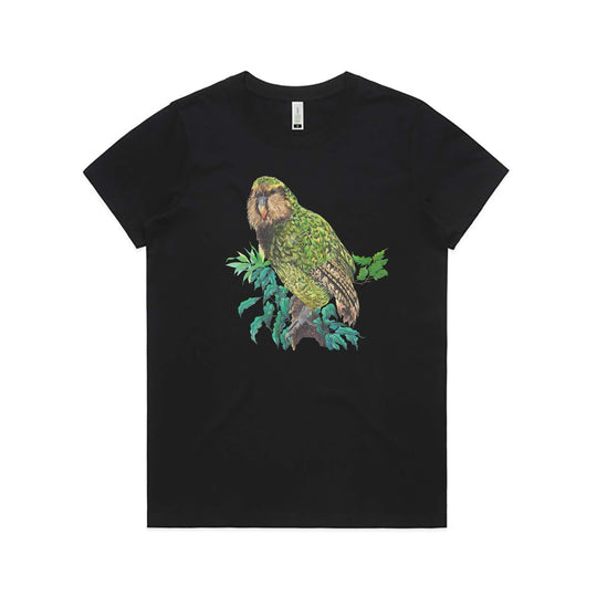 Kākāpō Calling tee - art for a cause