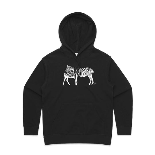 Ebony and Ivory Zebras hoodie - doodlewear