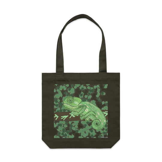 Cheeky Chameleon artwork tote bag