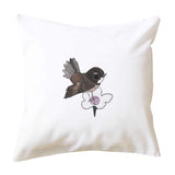 Fantail and Manuka: Nature's Duet Cushion Cover - doodlewear