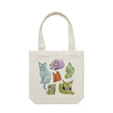 6 Catty Cats artwork tote bag - art for a cause