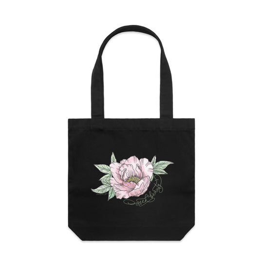 Seek Beauty artwork tote bag - doodlewear