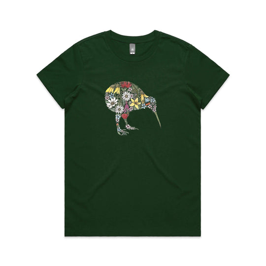 Colourful Kiwi Flora tee - doodlewear