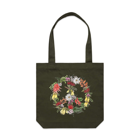 Peace of NZ artwork tote bag - doodlewear