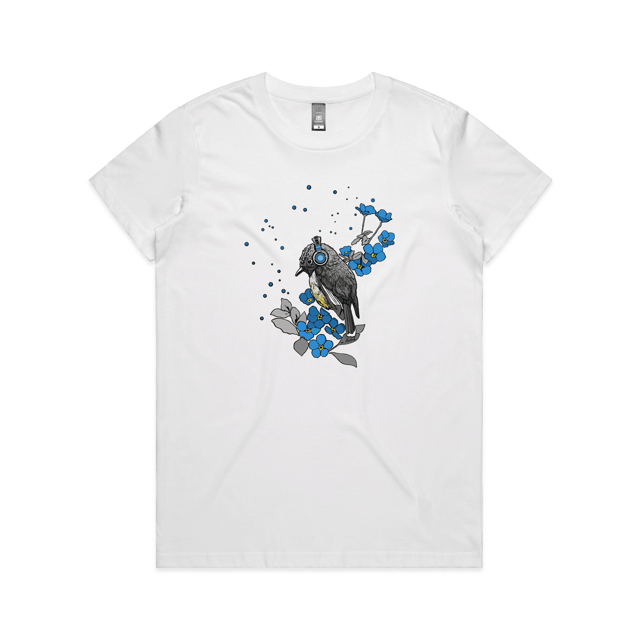 Forget-Me-Not tee - art for a cause - doodlewear